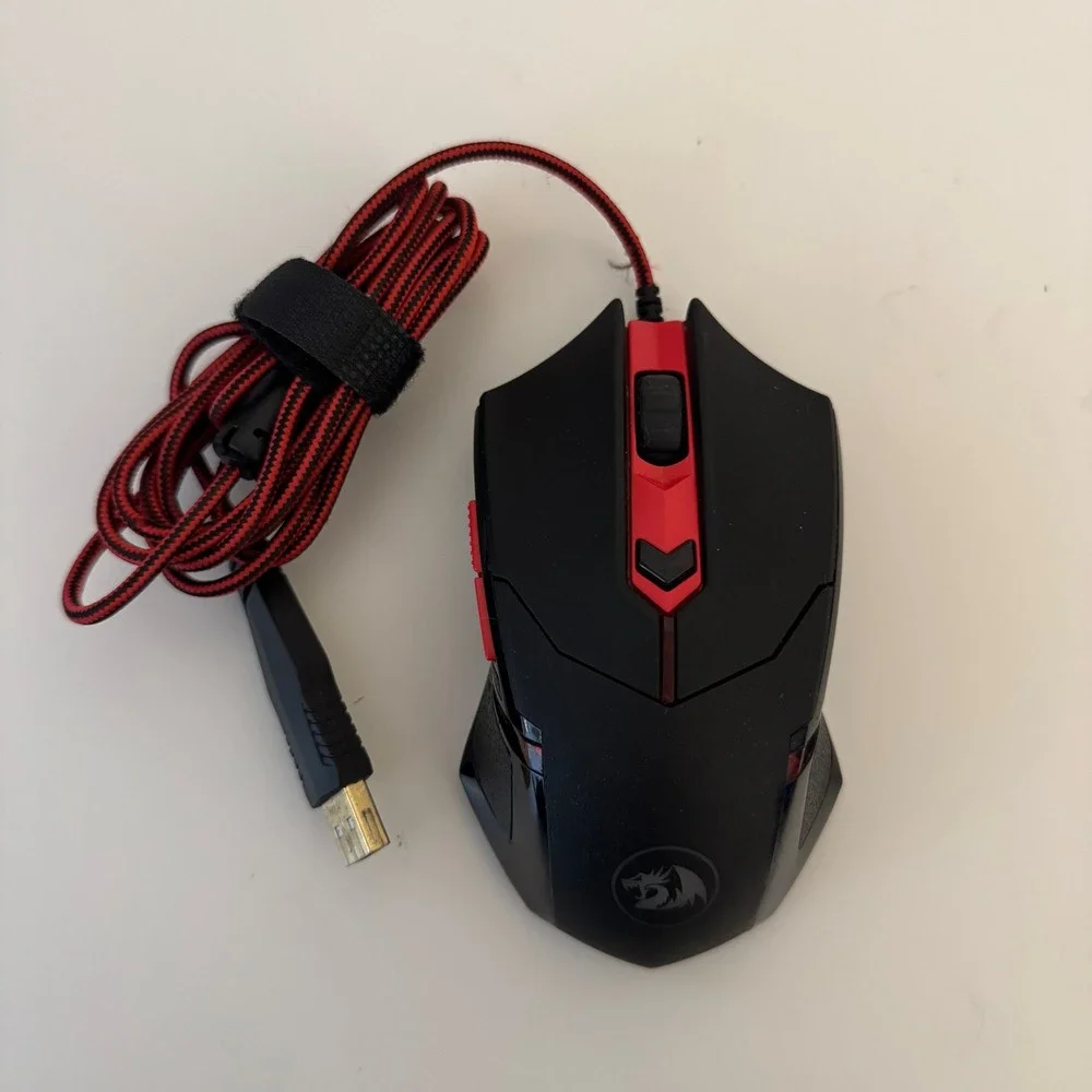 Redragon S101-3 Wired Optical Gaming Mouse 3200 DPI Black Red Braided Cable